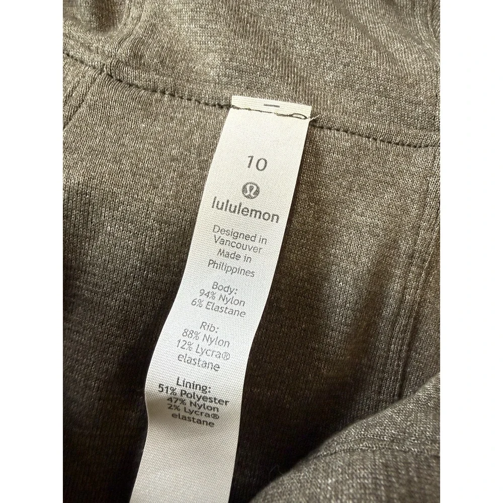 Lululemon Dance Studio Jacket III‎ Dark Olive Reversible Full-Zip Hooded Size 10